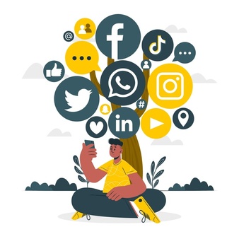 illustration of social media